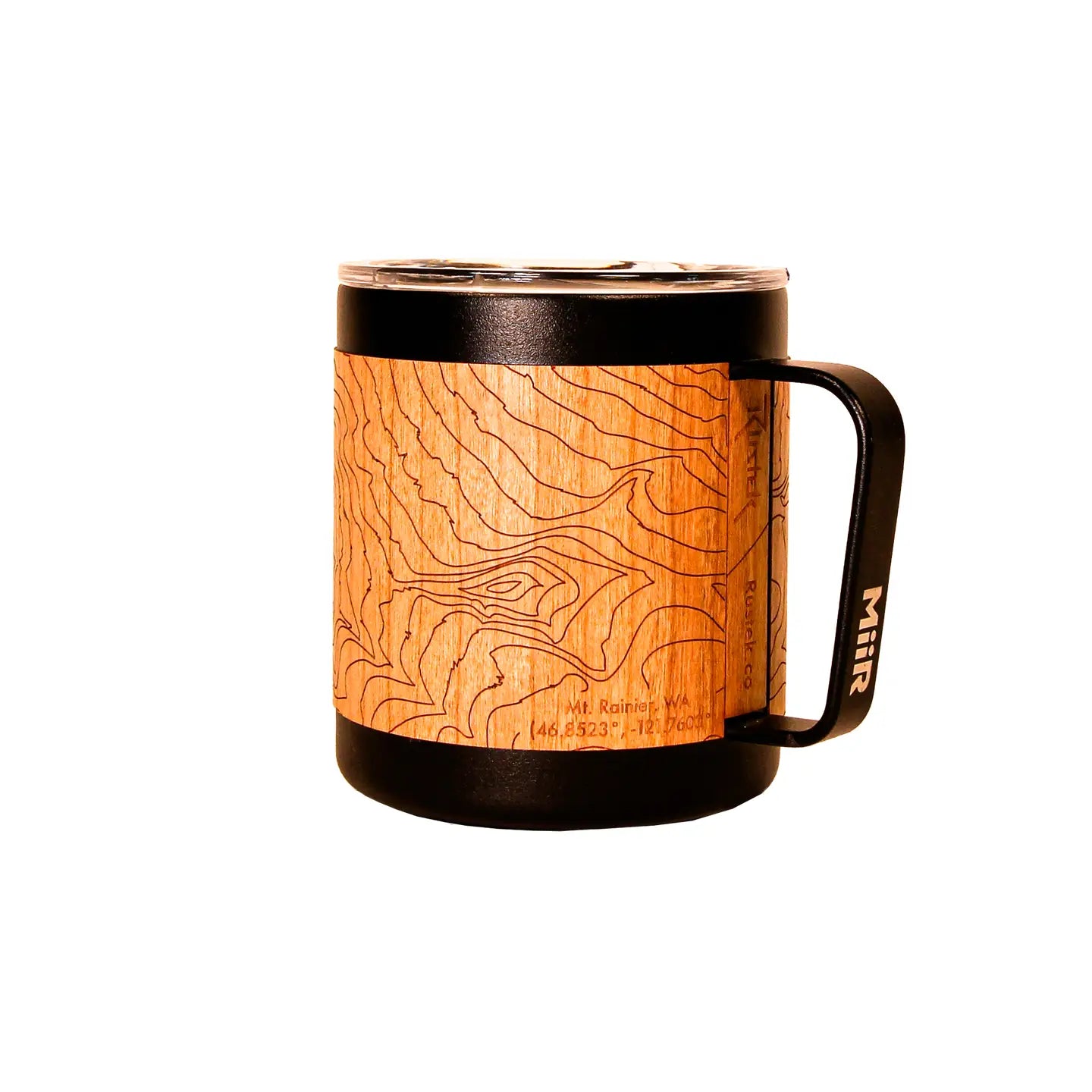 Wood Wrapped Miir Camp Cup: Mt. Rainier Topo