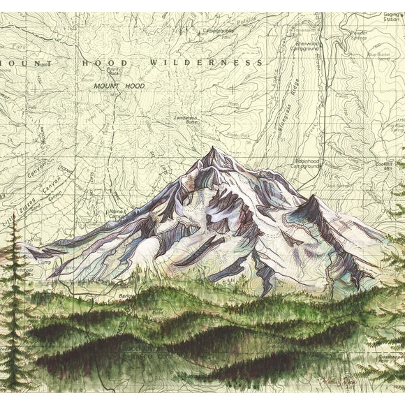 Mt Hood Wilderness Fine Art Matted Print