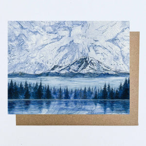 Mt Rainier Morning, National Park Fine Art Blank Note Card