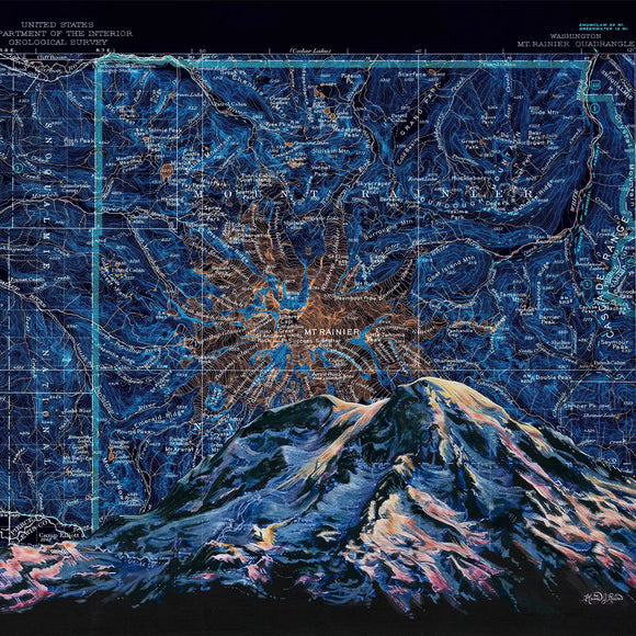 Washington Mt Rainier Magnets Rainier Night