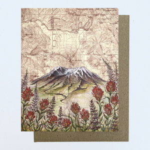 Mt St Helens Wildflowers Blank Note Card