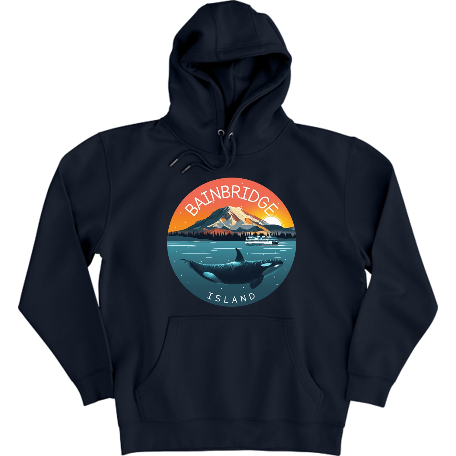 Mount Rainier Orca Bainbridge Island Hooded Pullover