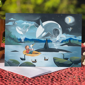 Night Orca Greeting Card
