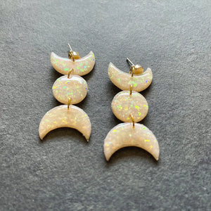 Opal Moon Phase Earrings II