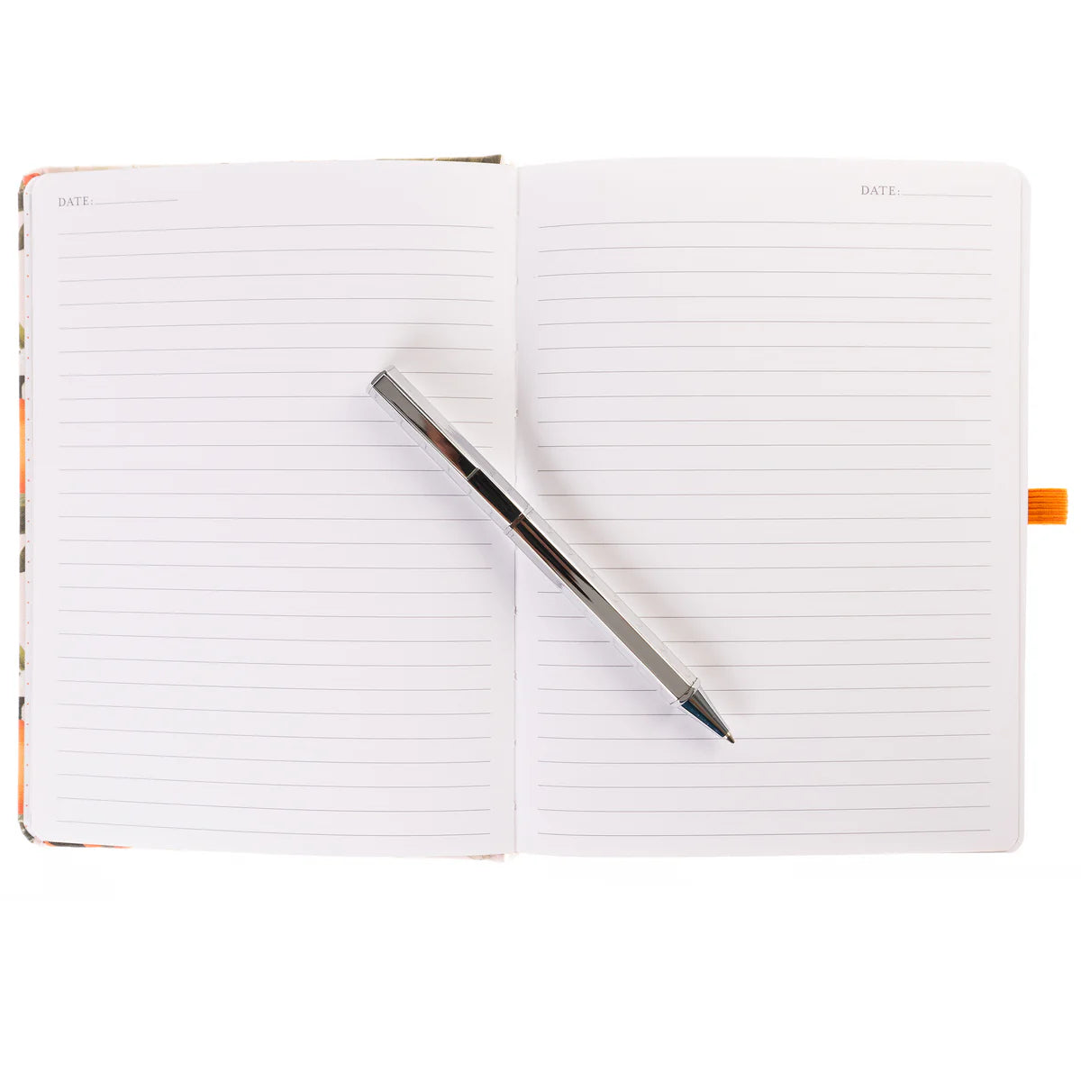 La Petite Presse Collection L'Orange 6 x 8 Fabric-Covered Journal with Pen