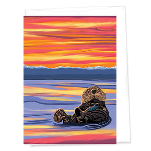 Otter Sea Monkey at Sunset Greeting Card