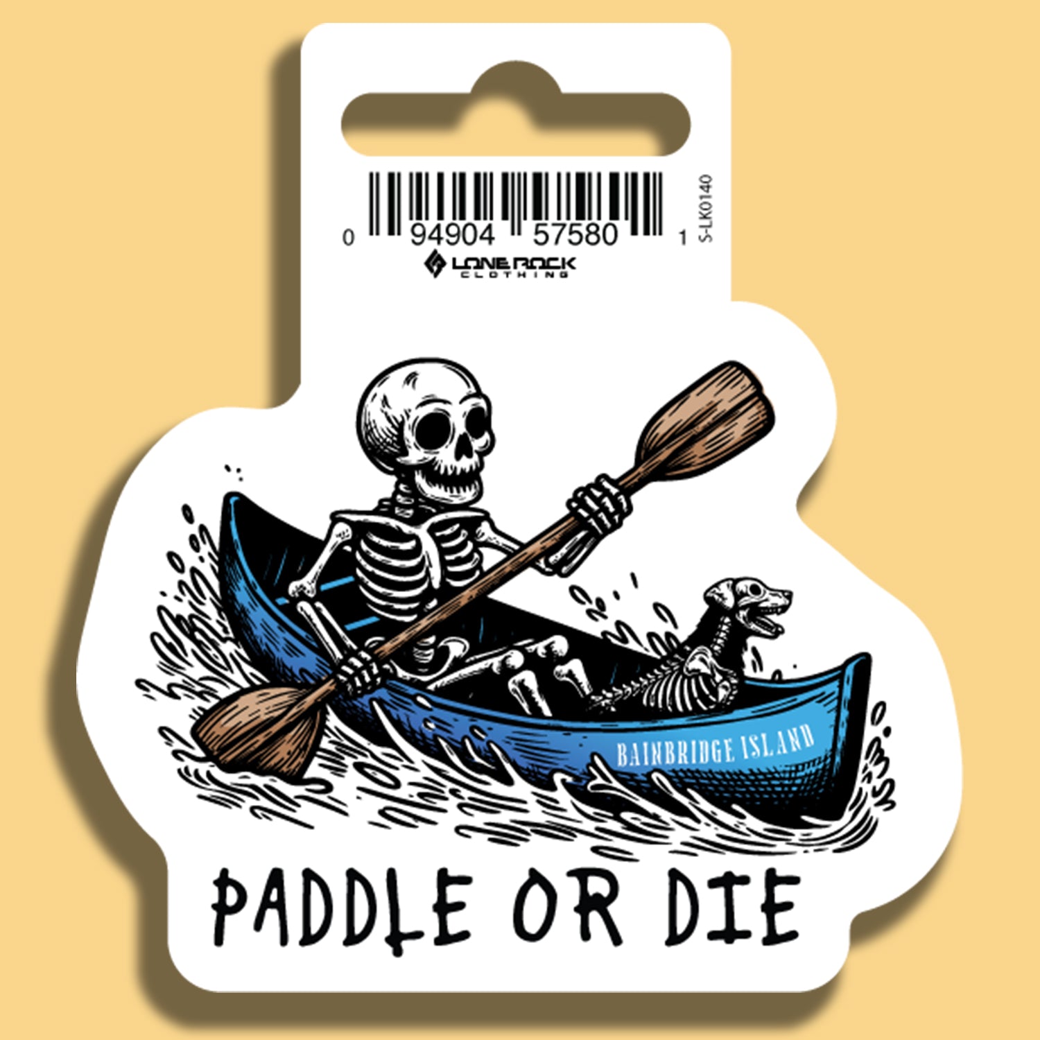 Bainbridge Island Paddle or Die Sticker