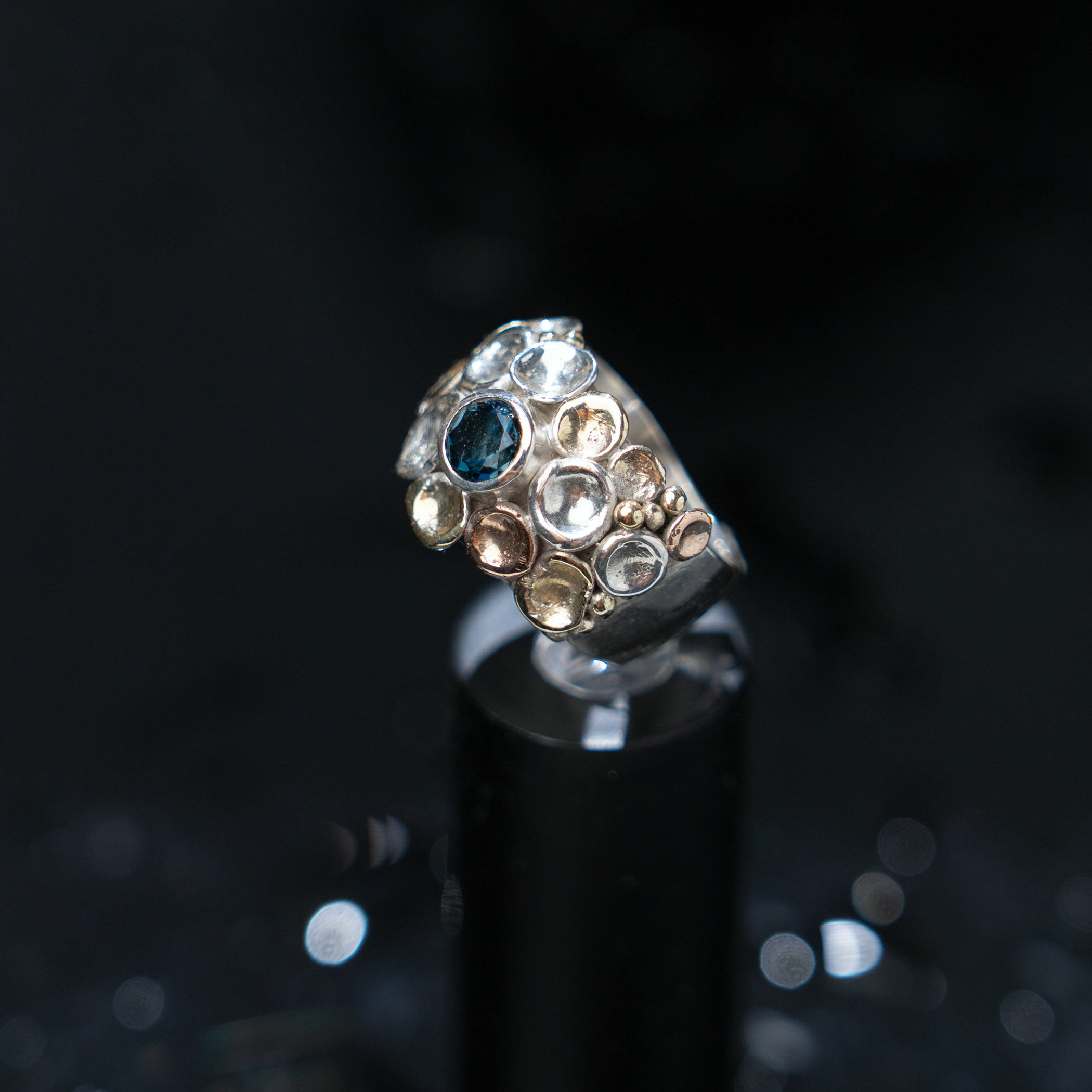 Pebbles on the Beach Ring Series Light Blue Topaz