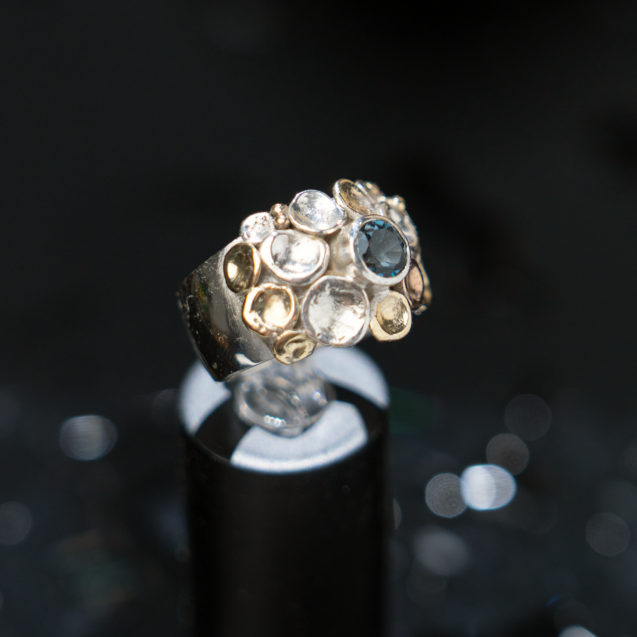 Pebbles on the Beach Ring Series Light Blue Topaz