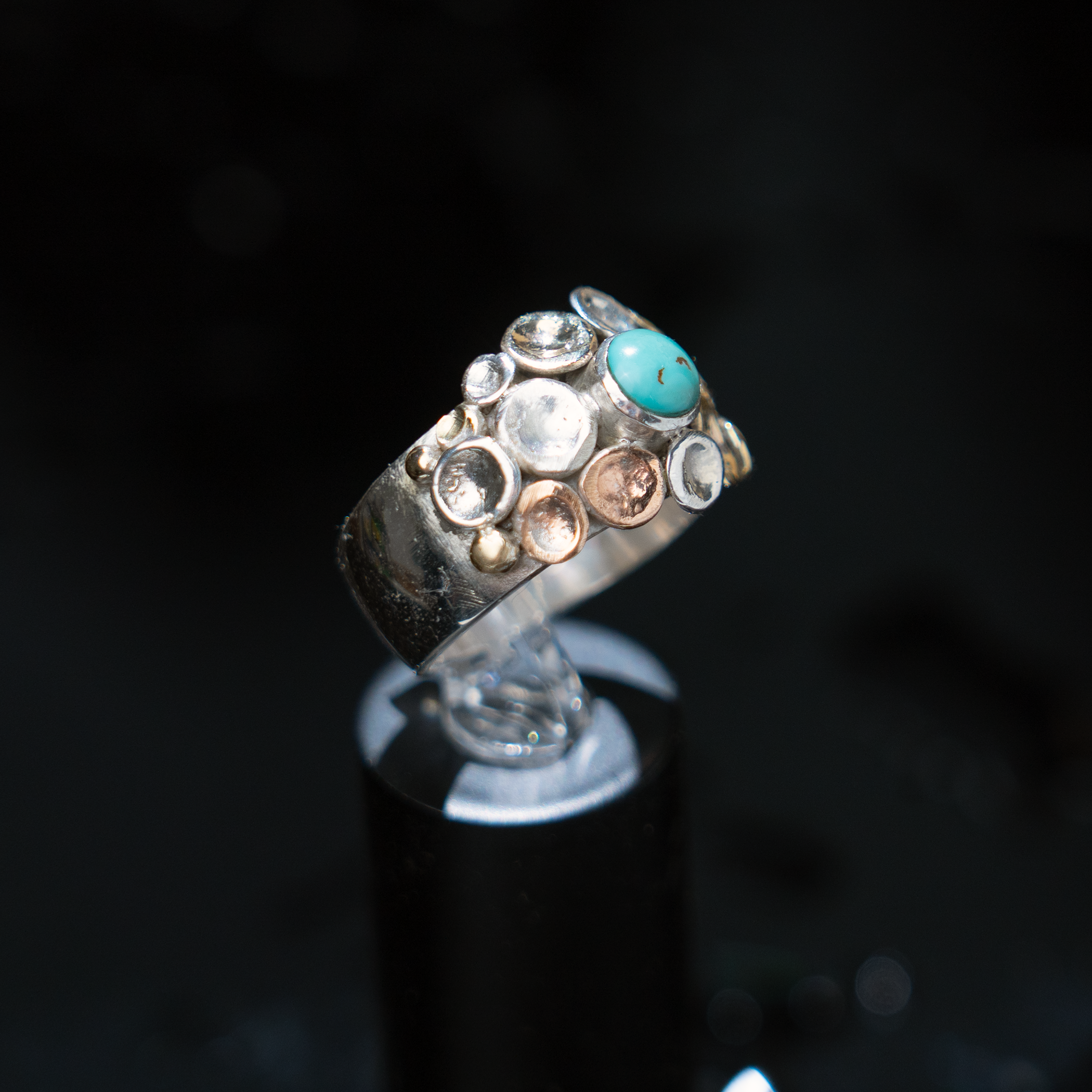 Pebbles on the Beach Ring Turquoise