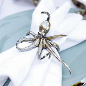 Pewter Octopus Napkin Rings