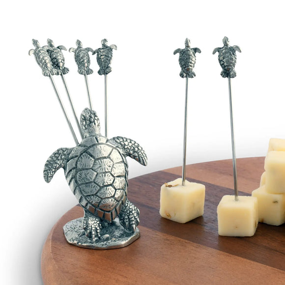 Pewter Sea Turtle Cheese Picks