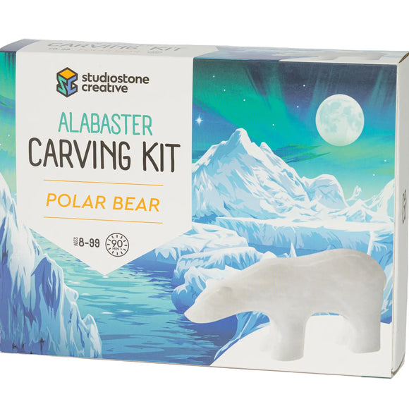 Polar Bear Alabaster Carving and Whittling Kit