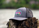 Neon Sunset 6 Panel Trucker Cap Black