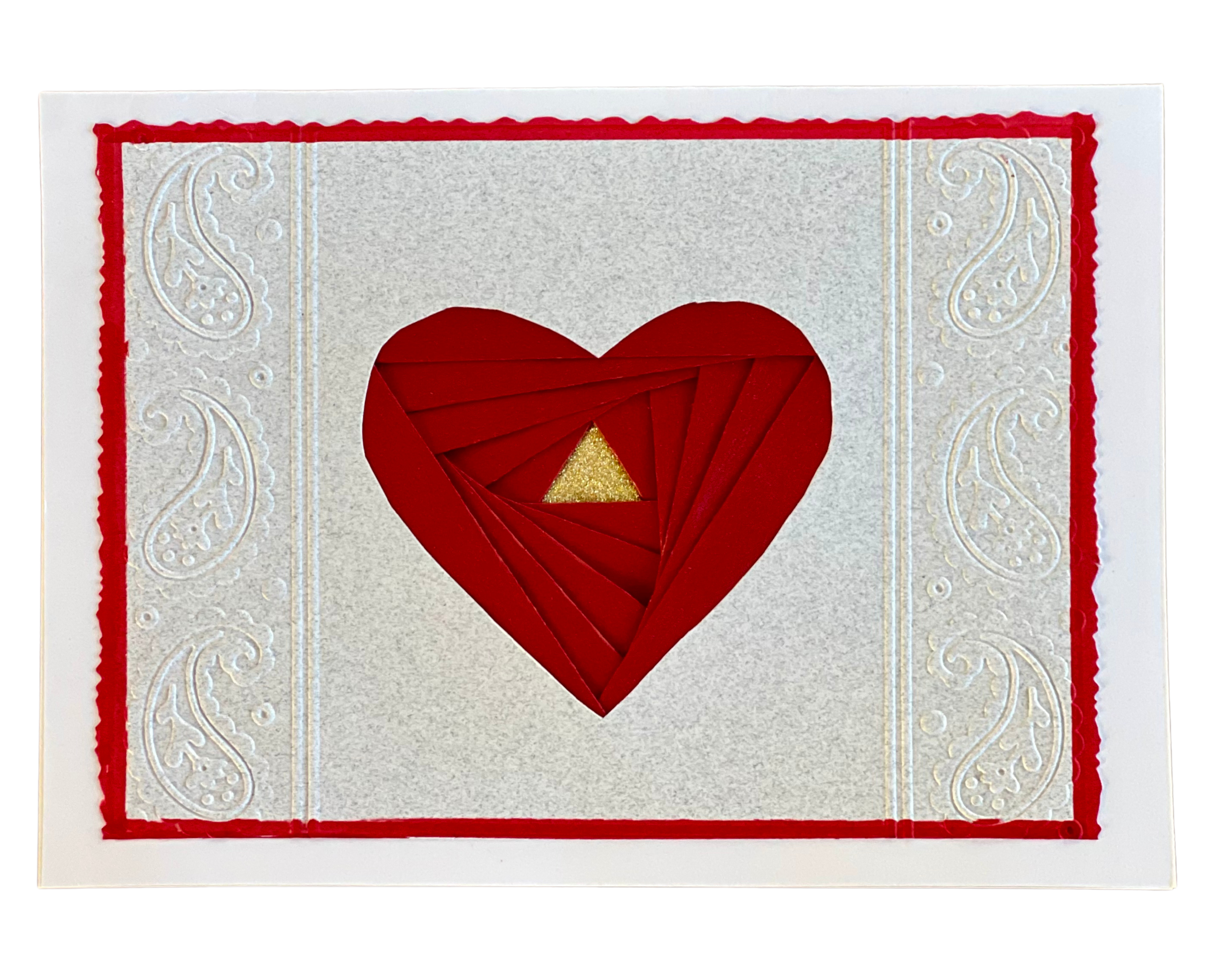 5x7 Heart Valentine with Embossed Design by Helen Hecker