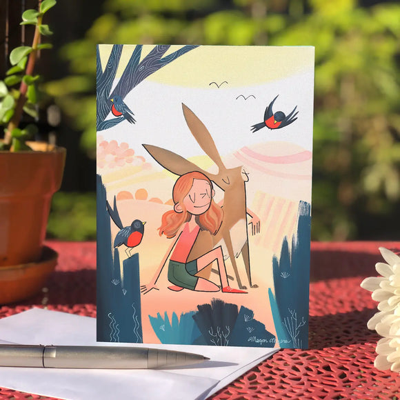 Redhead Hare Greeting Card