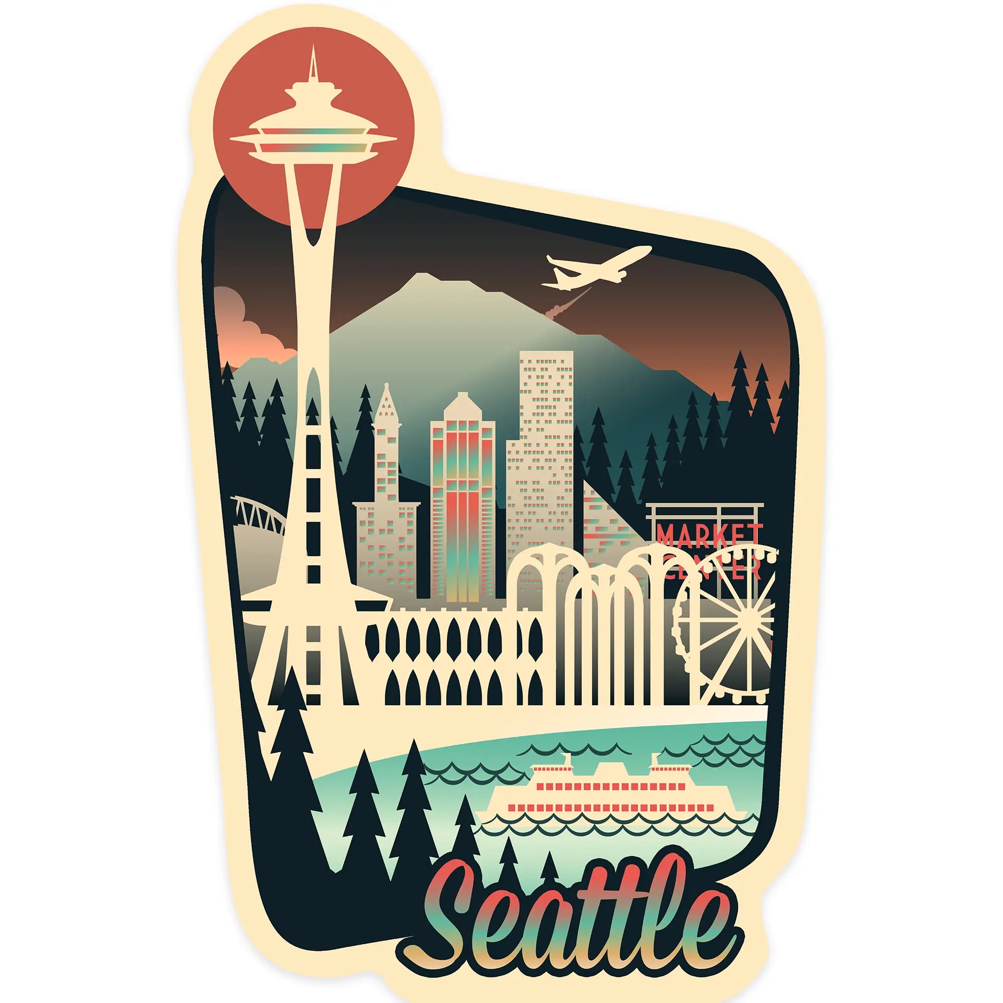 Retro Skyline Sticker