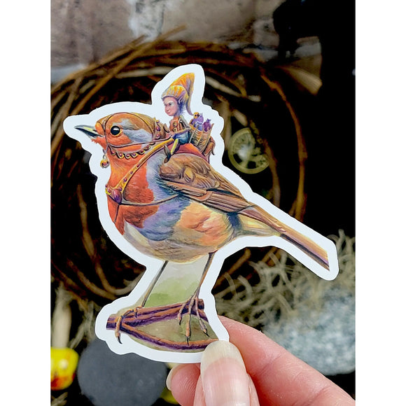 Robin Rider Fairy Sticker