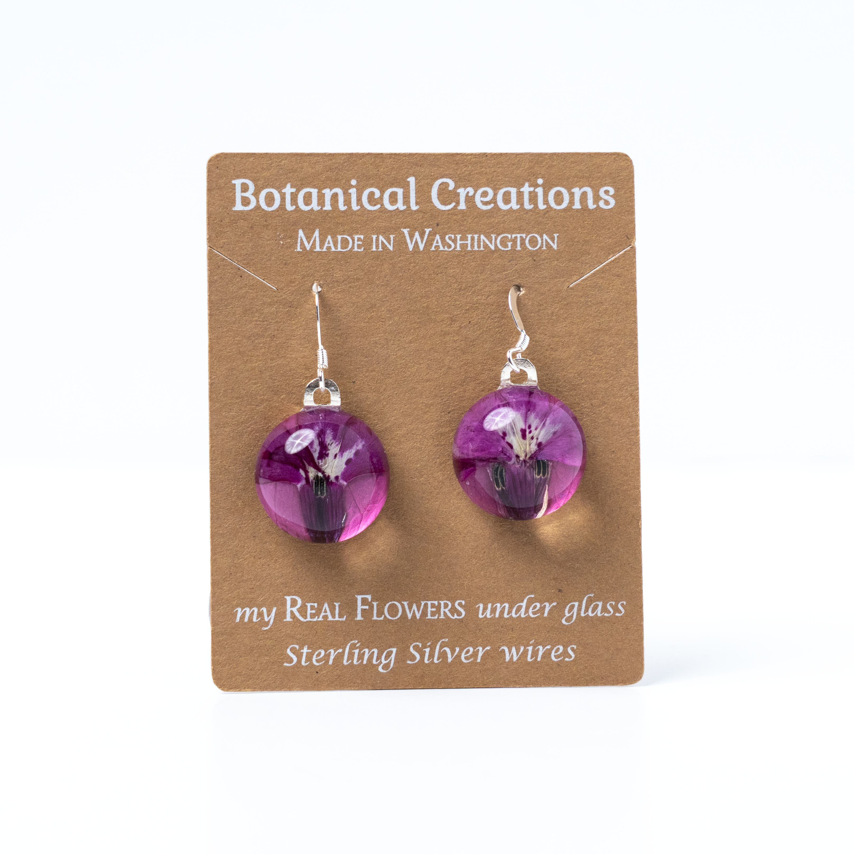 Rose + Lobelia Dangle Earrings by Botanical Creations