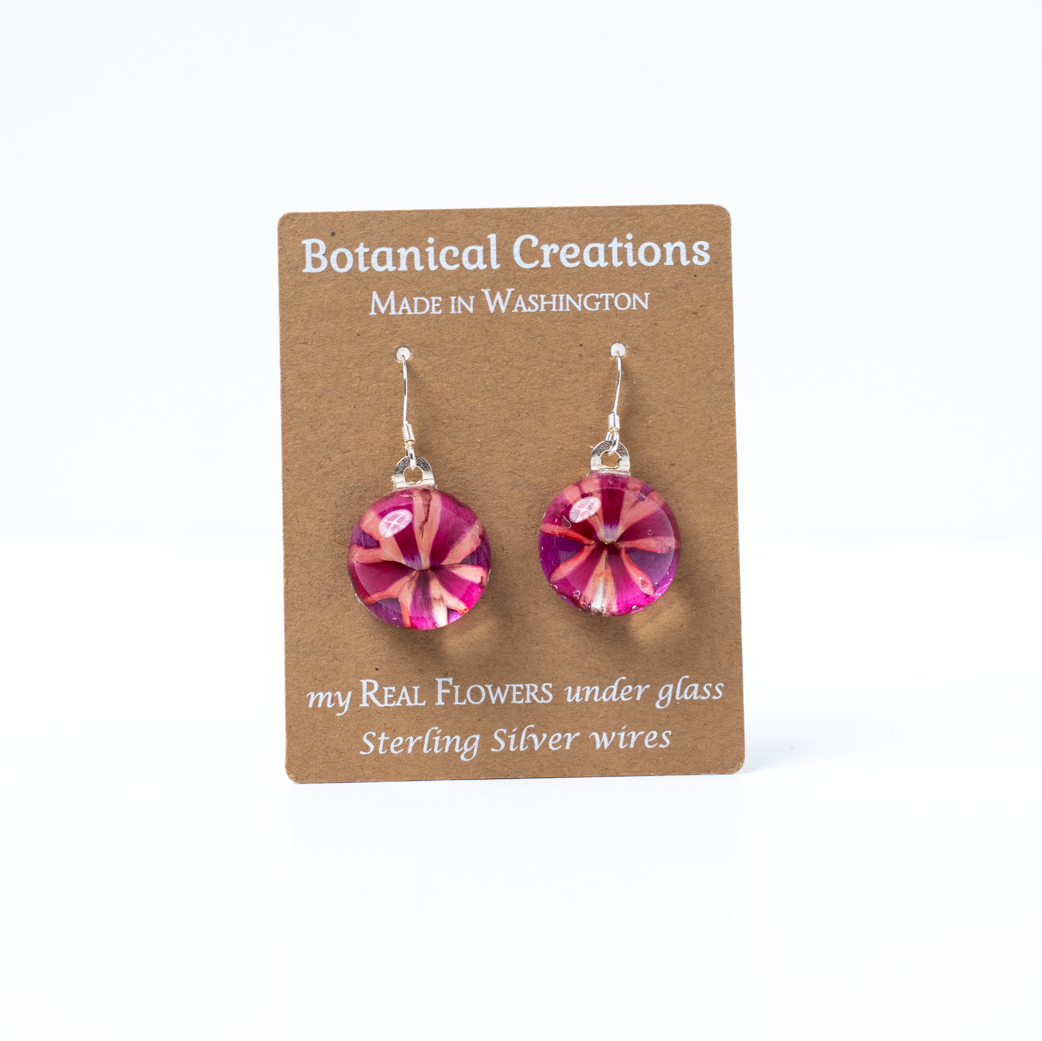 Rose Petal + Verbena Dangle Earrings by Botanical Creations
