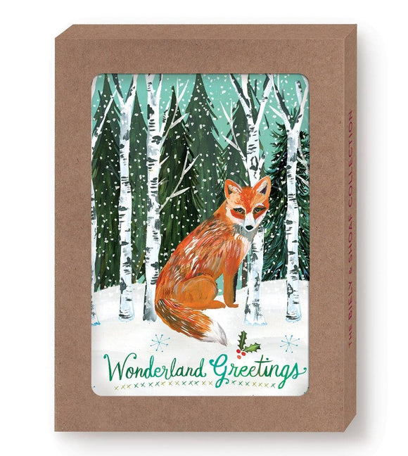 Wonderland Fox Boxed Holiday Cards