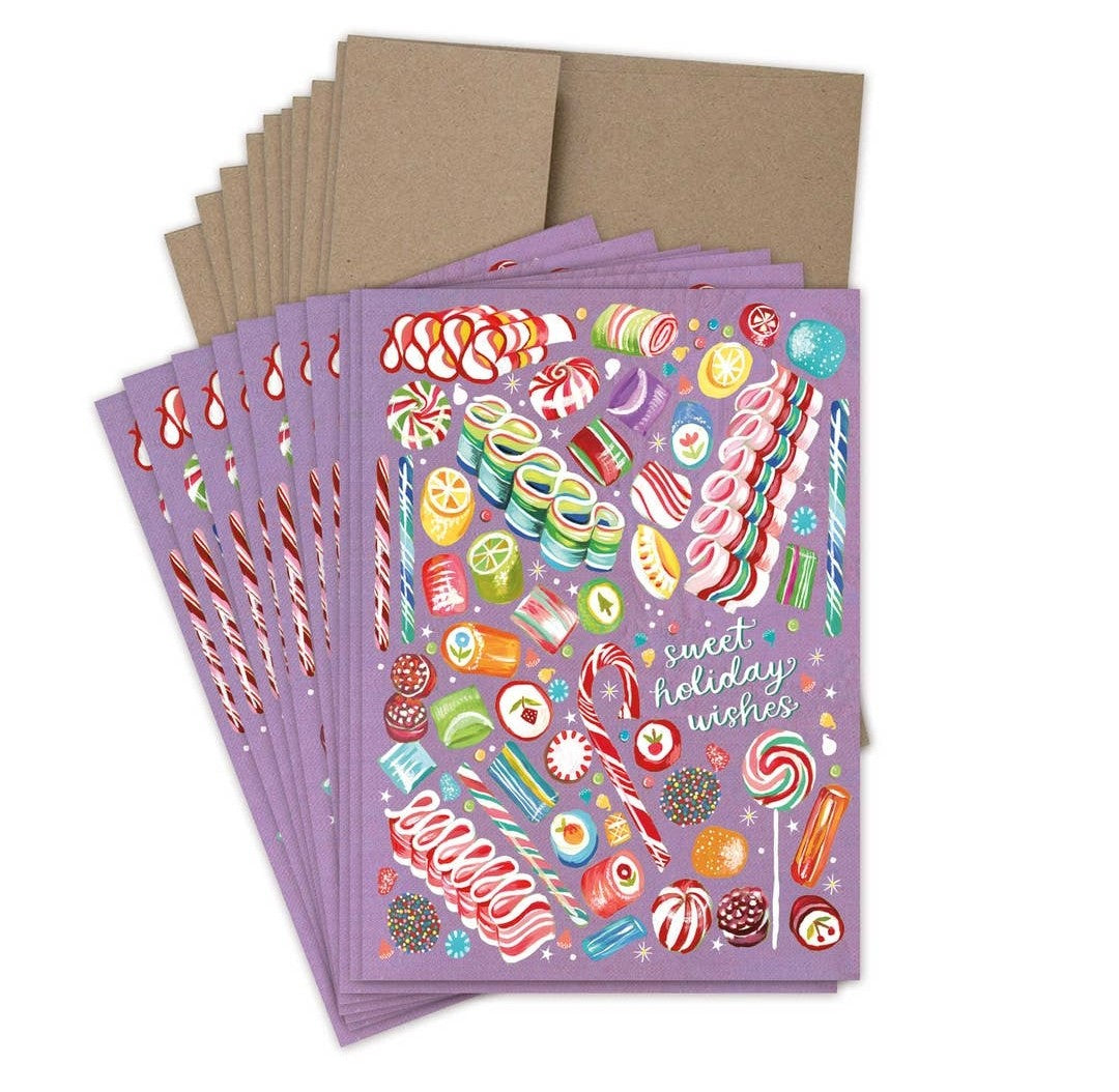 Ribbon Candy Boxed Holiday Cards