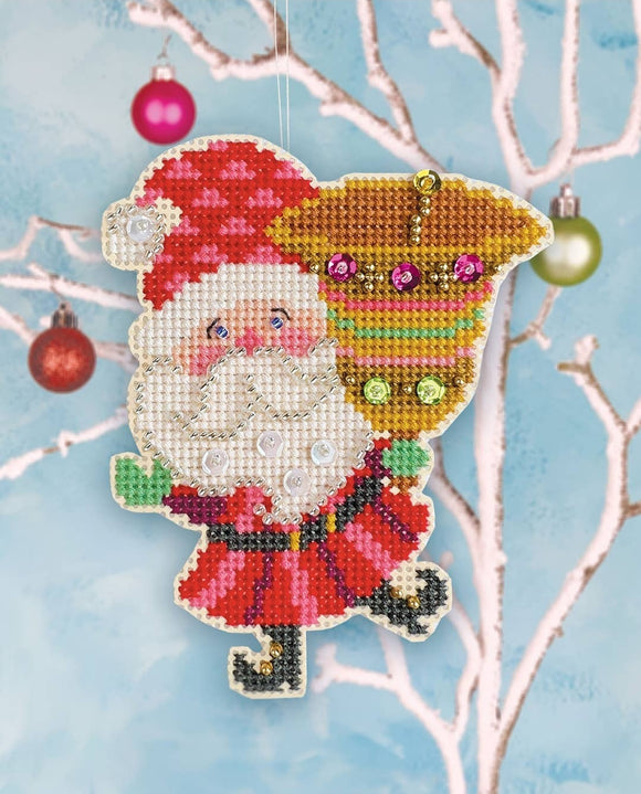 Ring-a-ding Santa Cross Stitch Ornament Kit