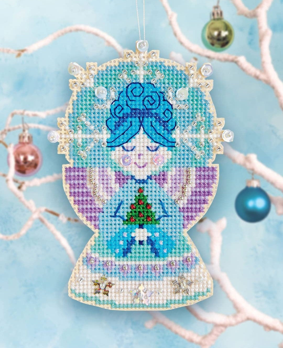 Snow Angel Cross Stitch Ornament Kit