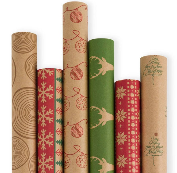 Christmas Wrapping Paper Sheets, Rustic Deer Wrapping Paper Roll, Christmas  Gift Wrap 