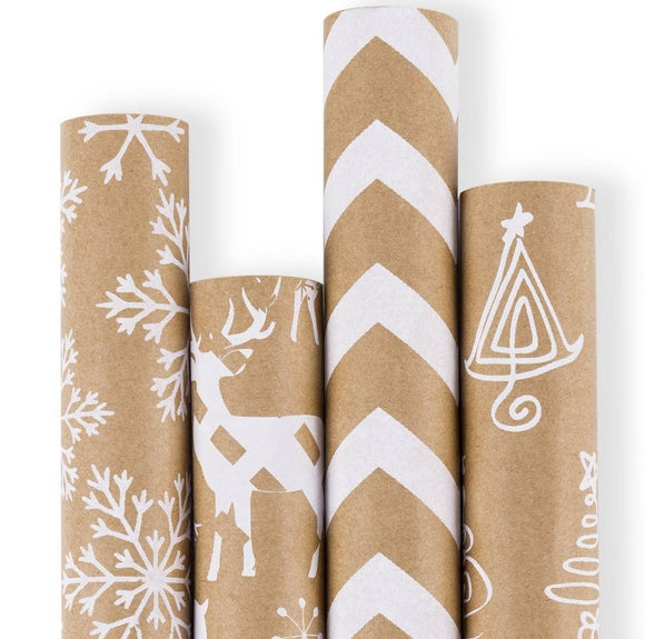 White Kraft Wrapping Paper Bundle
