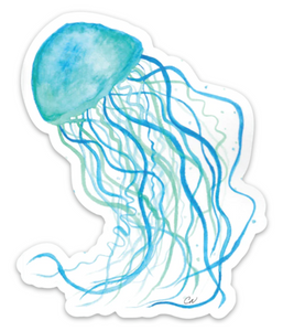 Blue Jellyfish | Watercolour Sticker