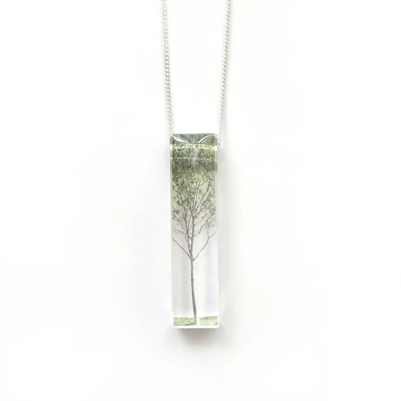 Skinny Green Tree Necklace