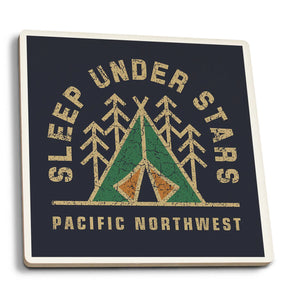 Sleep Under the Stars Ceramic Coaster Pacific Northwest