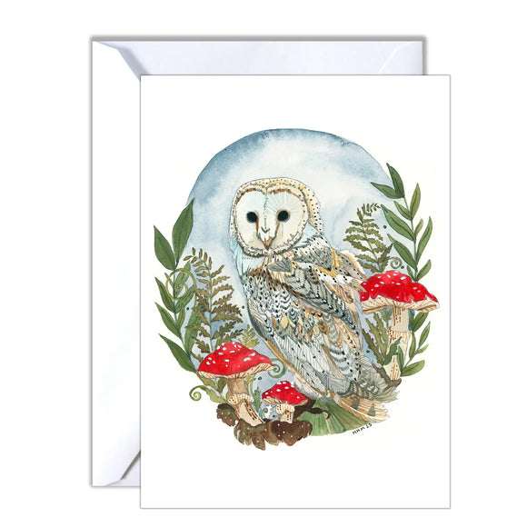 Snow Owl Blank Christmas Card