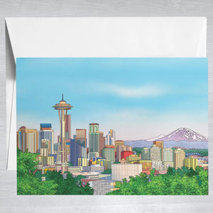 Seattle Skyline Space Needle Greeting Card