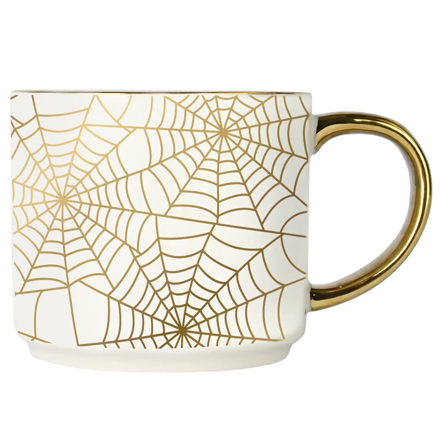 Gold Handle Spiderweb Coffee Mug