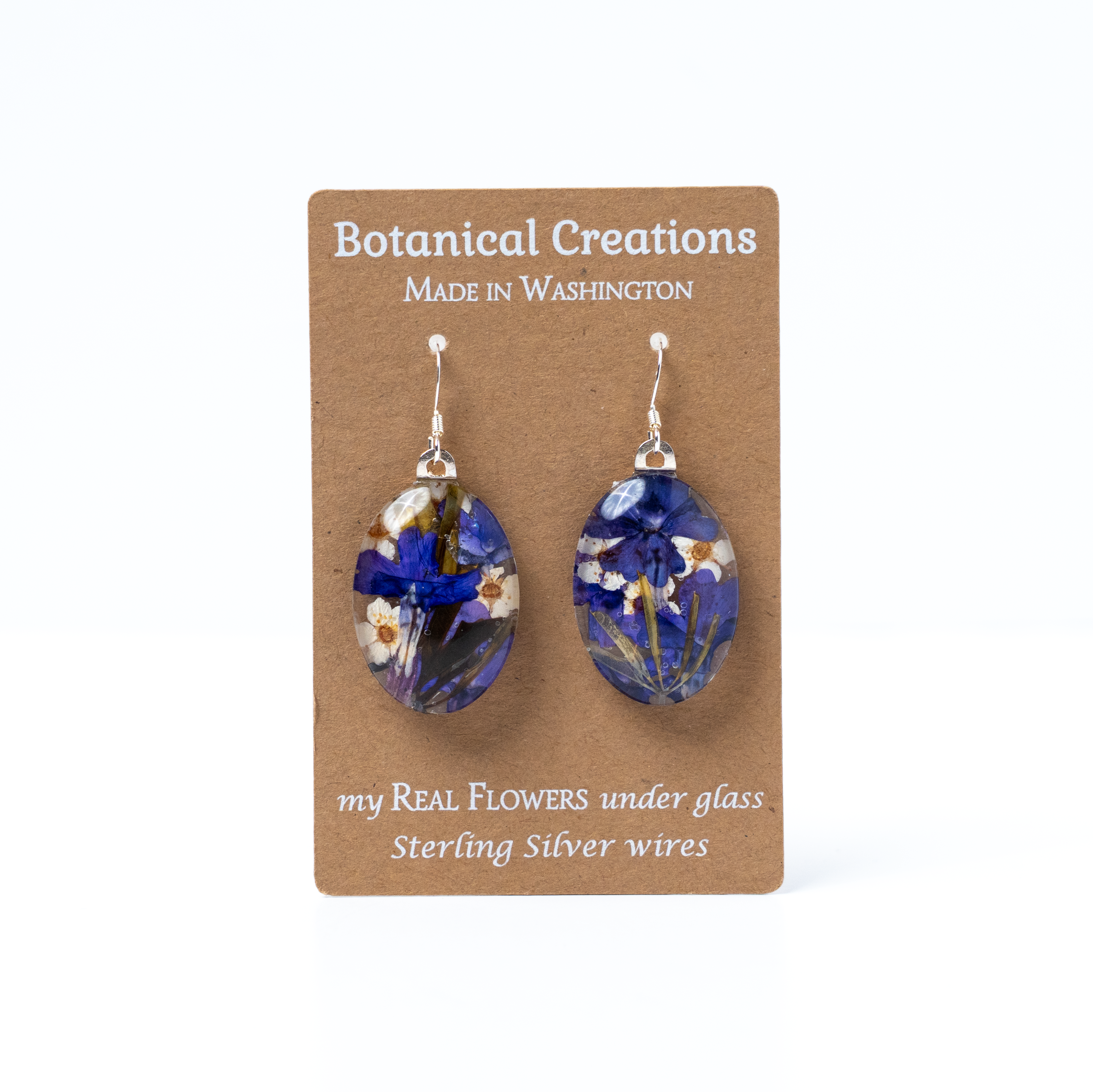 Spirea + Verbena Bouquet Dangle Earrings by Botanical Creations