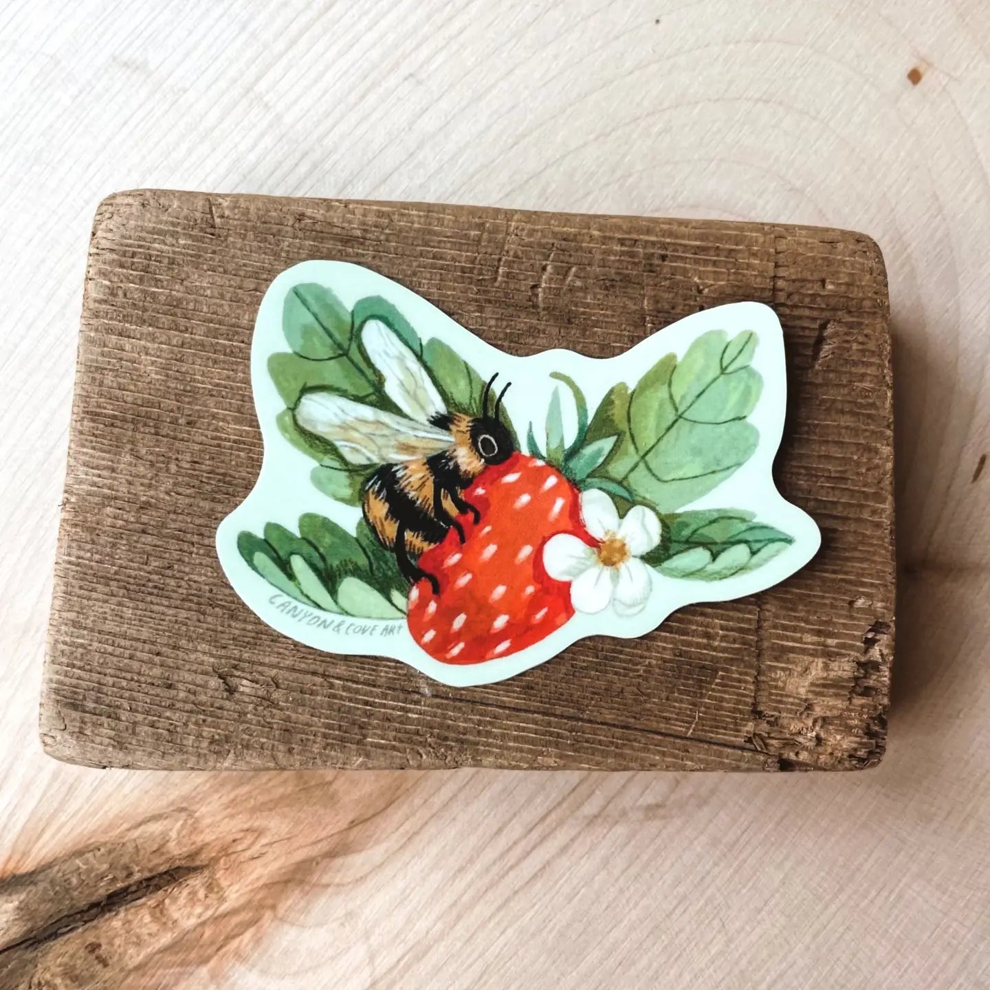 Strawberry Bumblebee Sticker