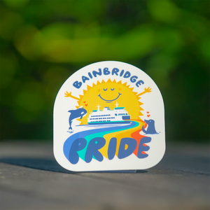 Bainbridge Pride Sun Comes Out Ferry Stickers
