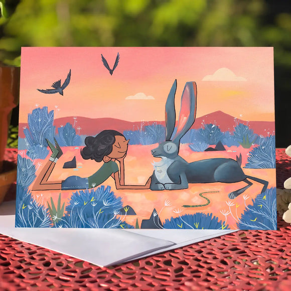Sunset Hare (Design 83) Greeting Card