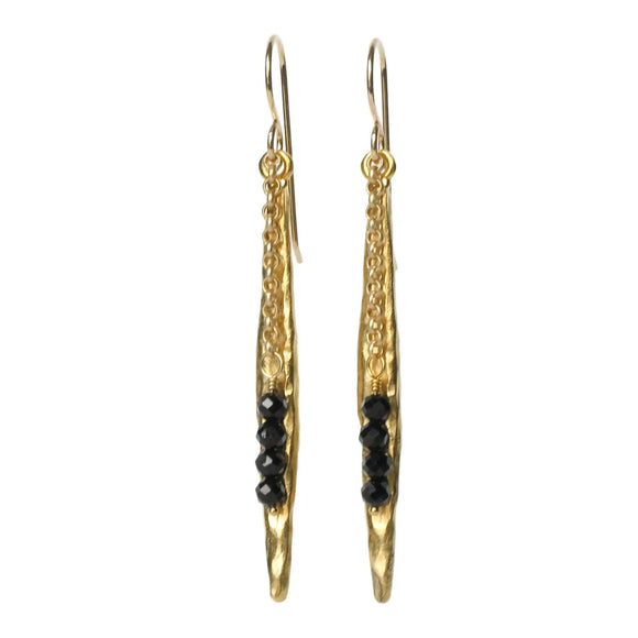 Sydney Gold Earrings - Black Spinel
