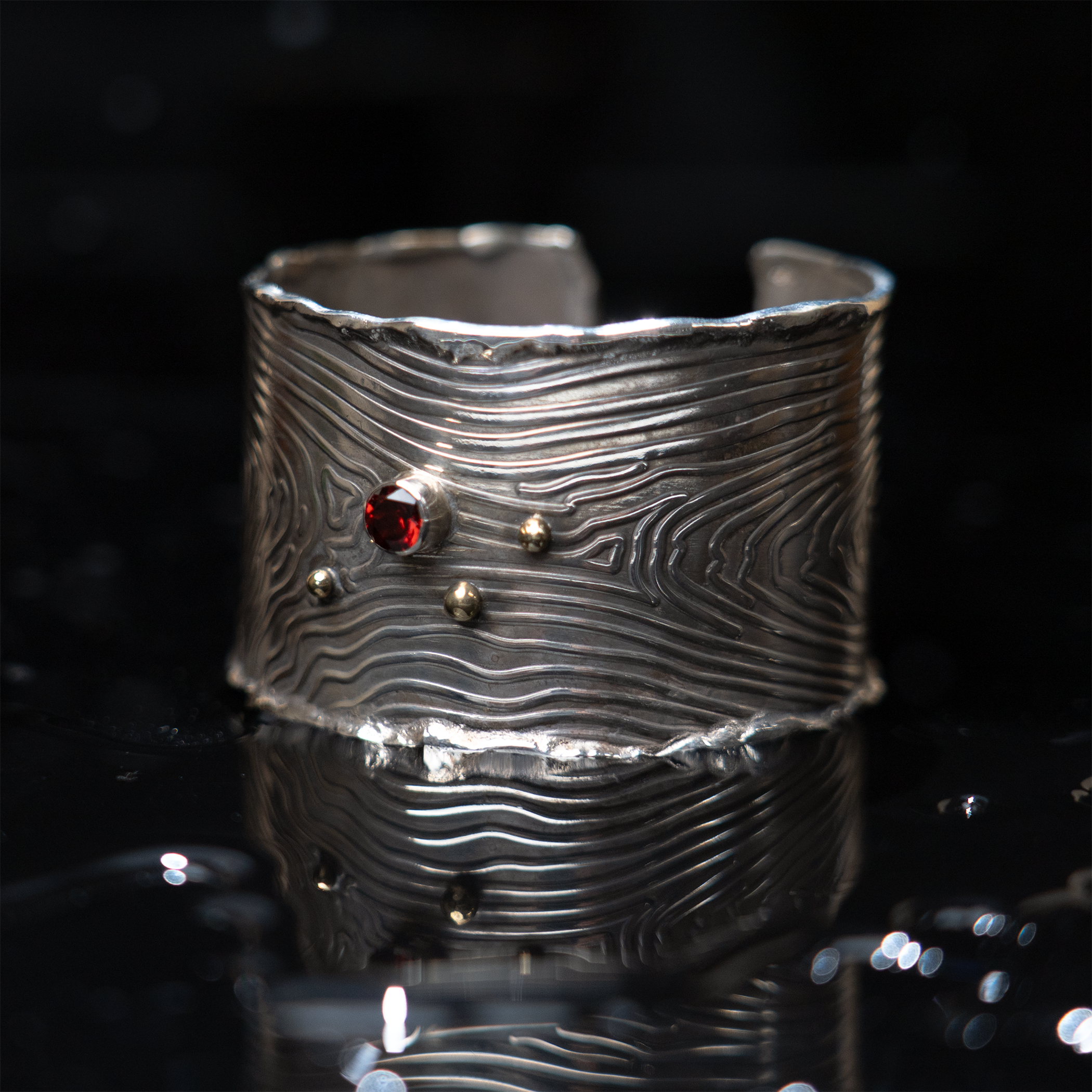 Small Moving Water with Garnet Stone