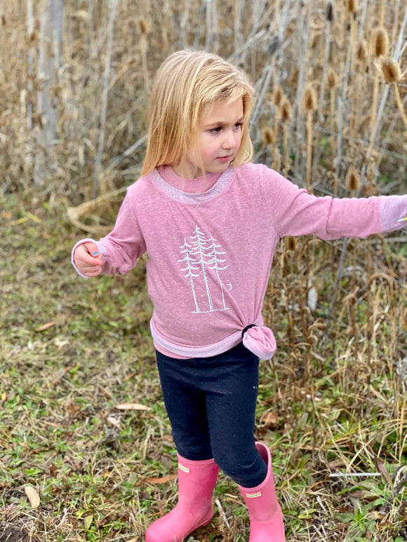 Three Trees Kids Long Sleeve | Mauve