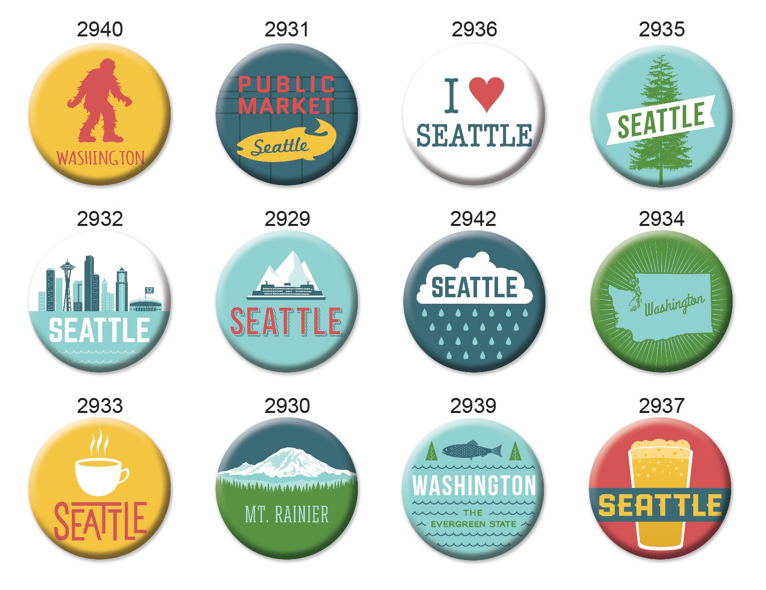 Washington State Assorted Buttons