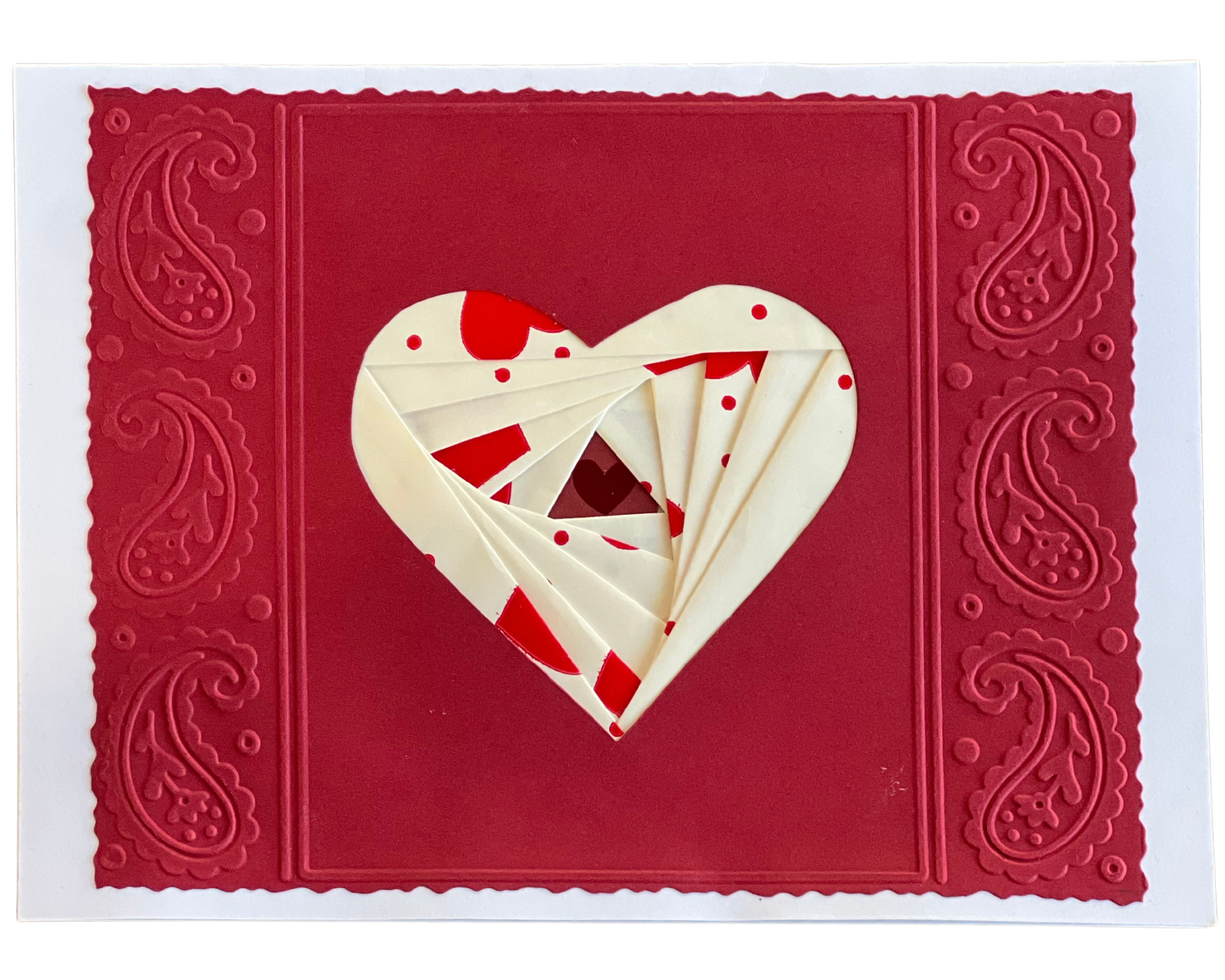 5x7 Heart Valentine with Embossed Design by Helen Hecker