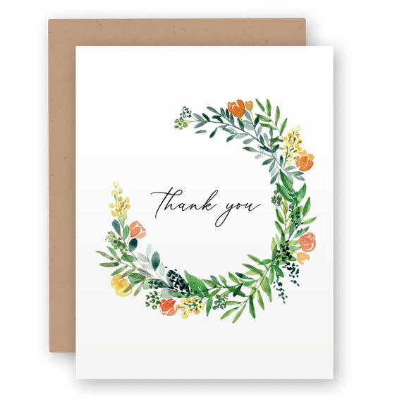 Wildflower Wreath Thank You Card