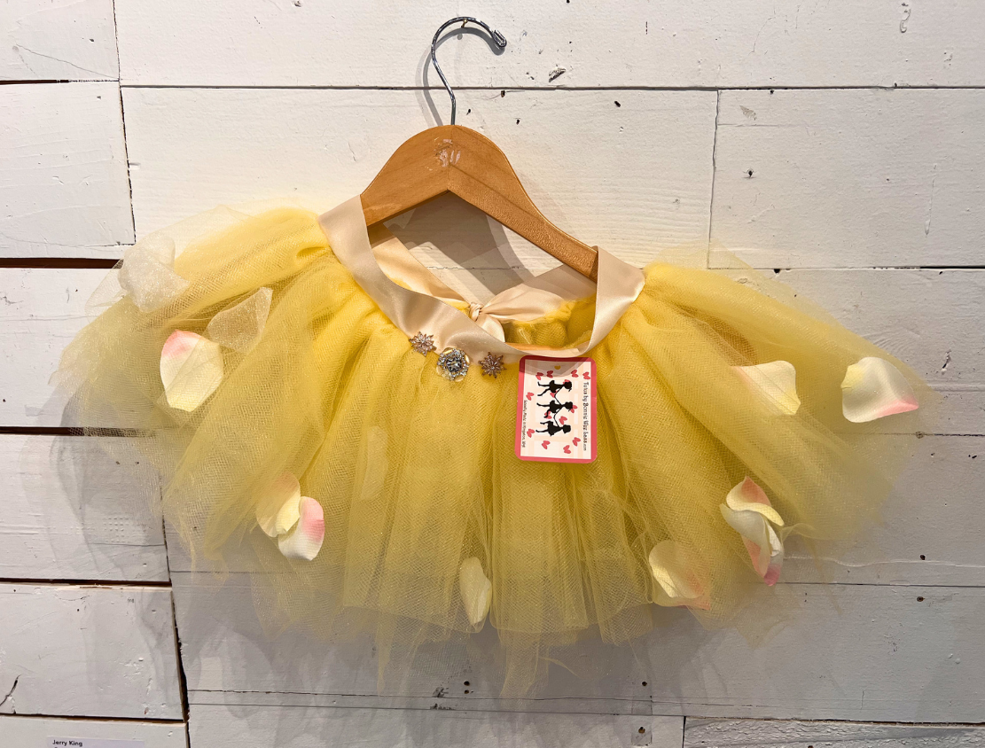 Yellow Tutu with Rose Petals
