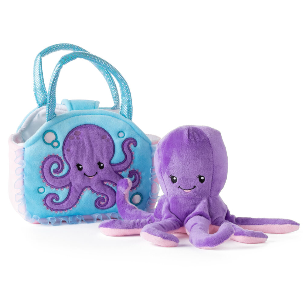 Plush Animal Set with Purse -  Octopus