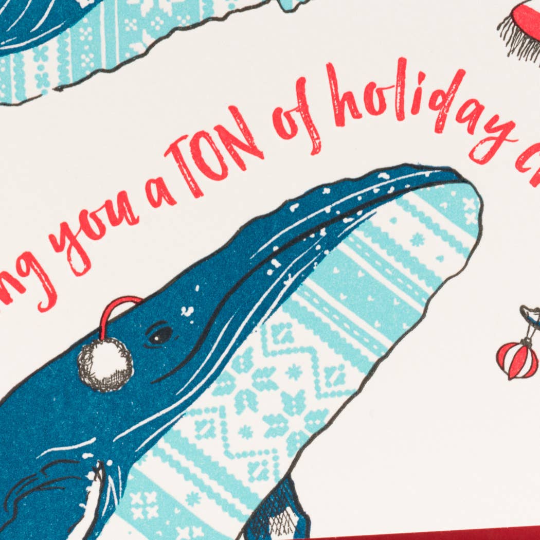 Holiday Sweater Whales Card: Single Card
