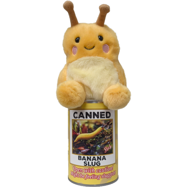 Slick the Canned Banana Slug Stuffed Plush w/Funny Jokes: Pop Top Lid